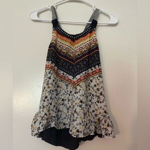 Rue21 sleeveless tank top - floral, multipatterned - size small